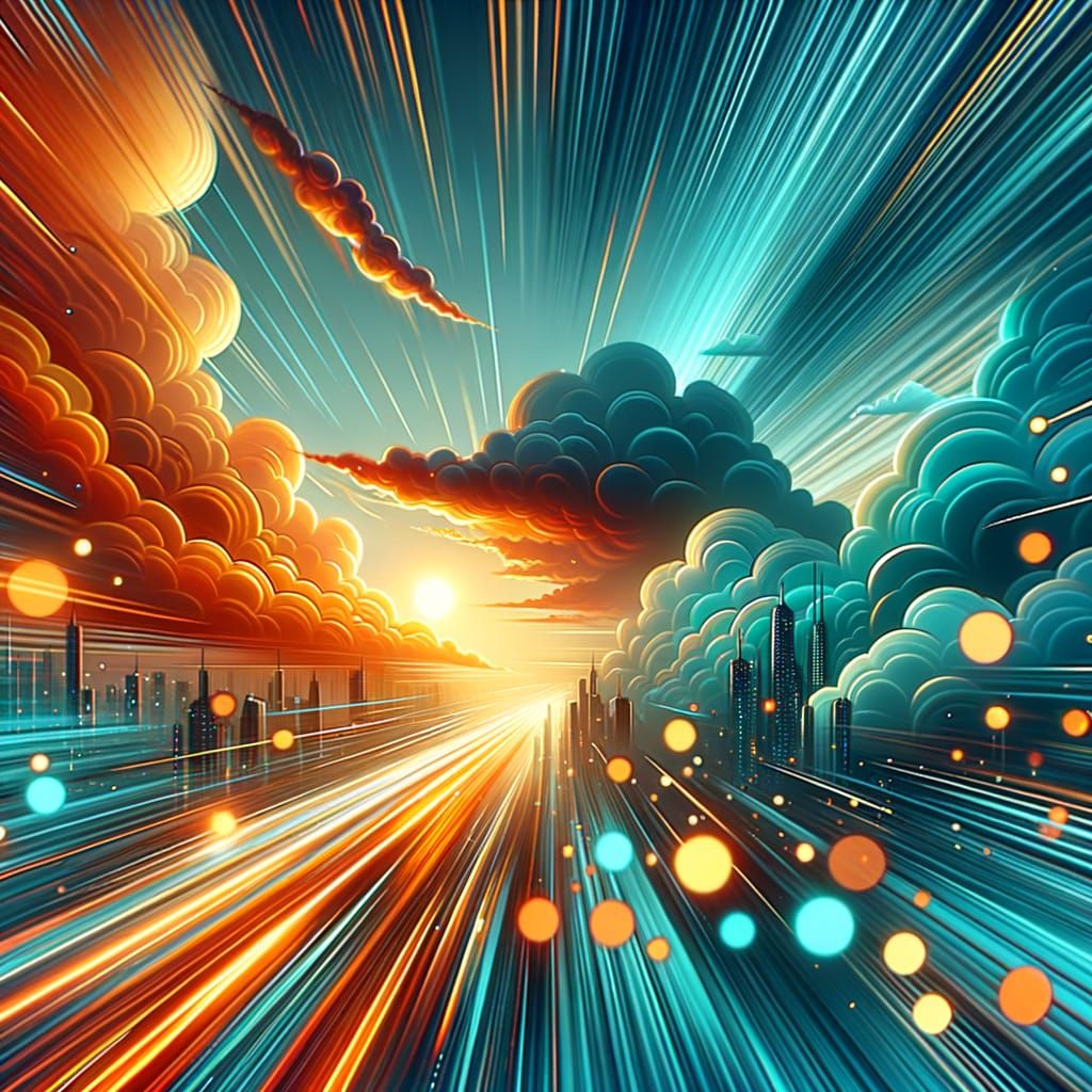 Vibrant Pop Art Scene in Clockpunk Style