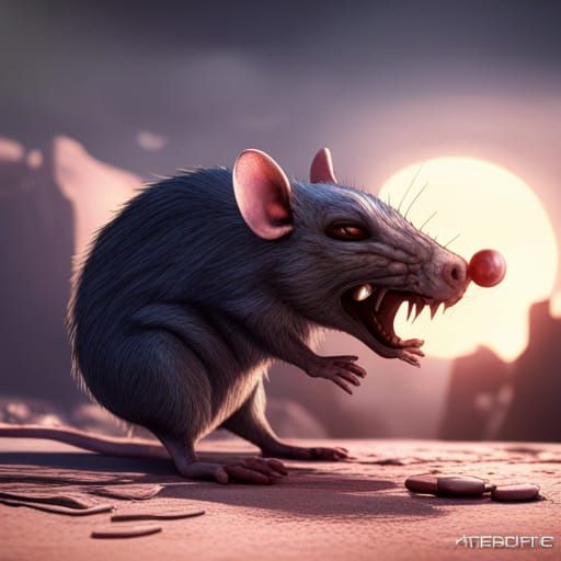 Detailed Matte Painting of a Dead Rat