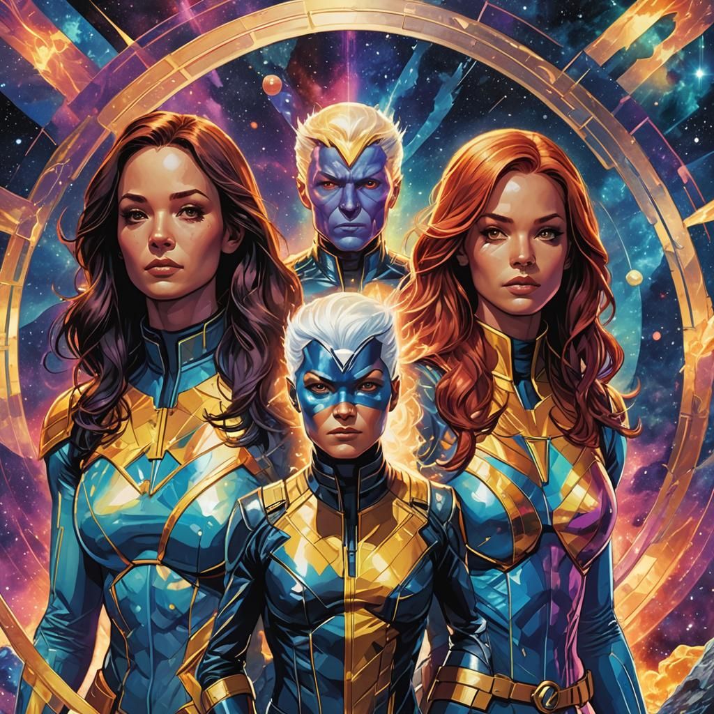 X-Men Recruit Juli and Cassie: Cosmic Illustration