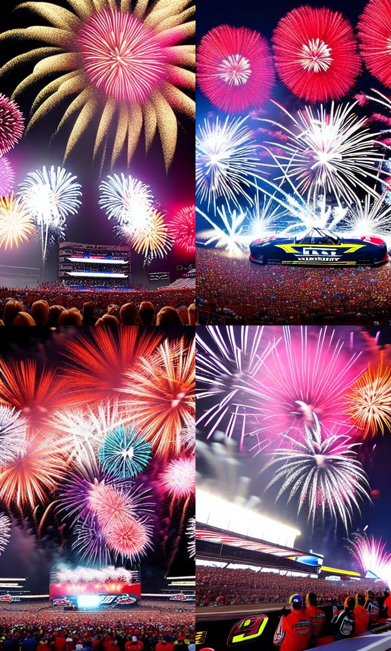 Fireworks over a NASCAR race.