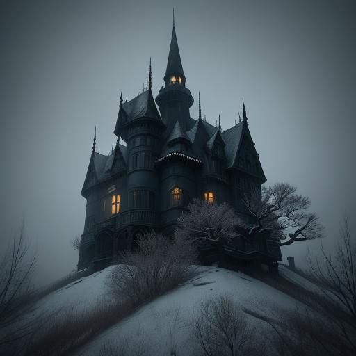 Sinister Crows on Twisted Branches in Dark Surrealism