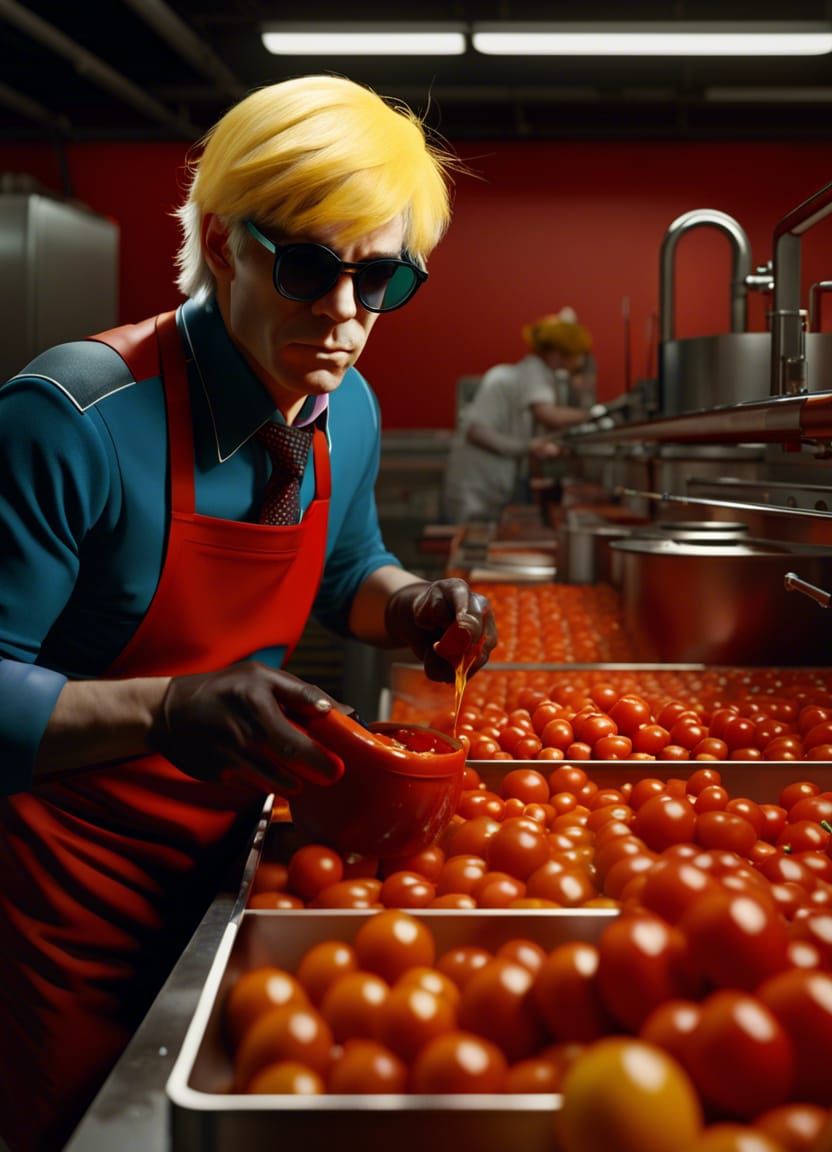 Warhol as Soup Factory Warrior in 3D Render