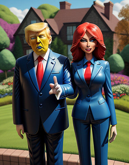Donald Trump in Whimsical Satire, a Claymation Masterpiece