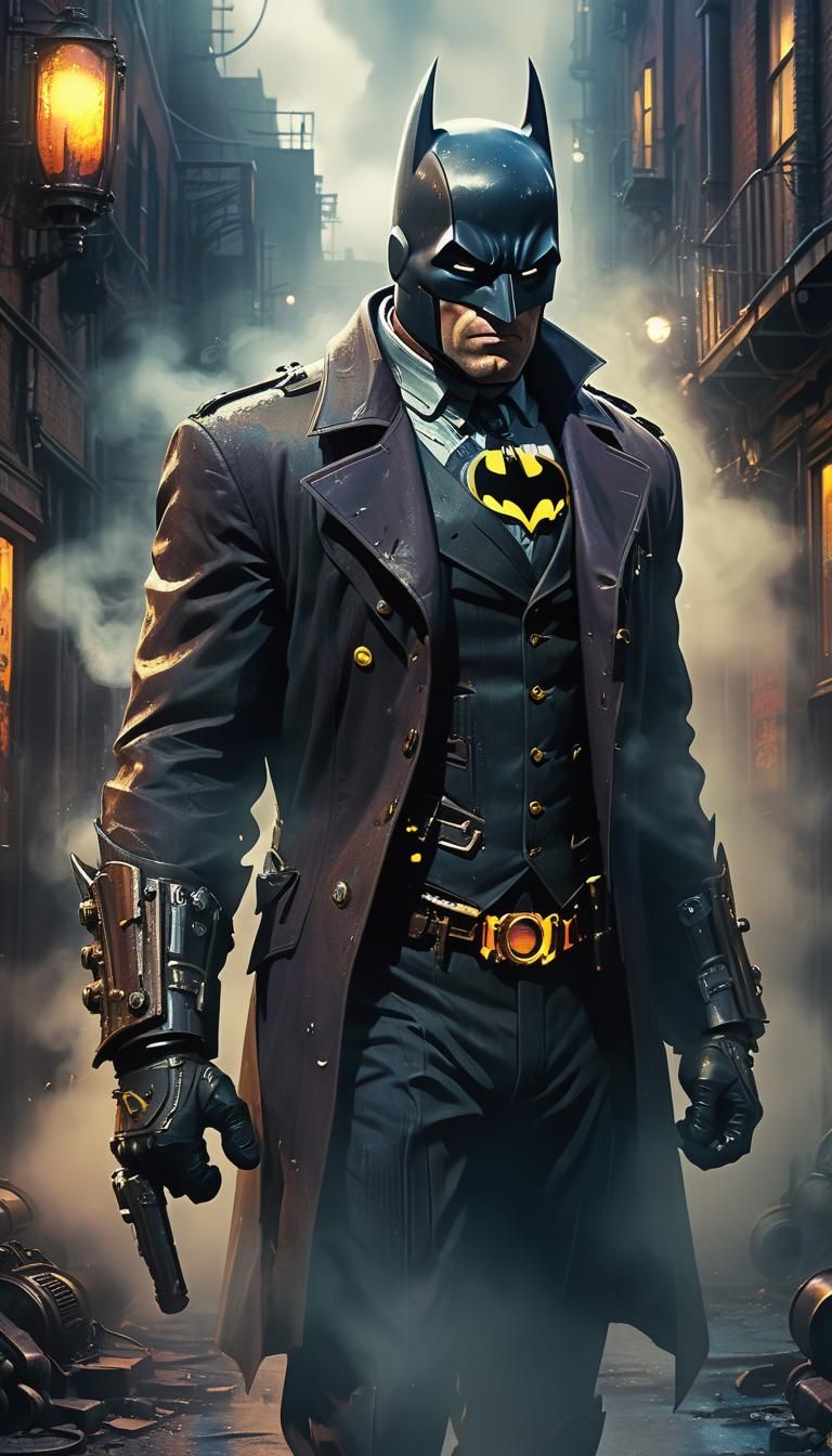 Batman in Dieselpunk Alleyway Concept Art
