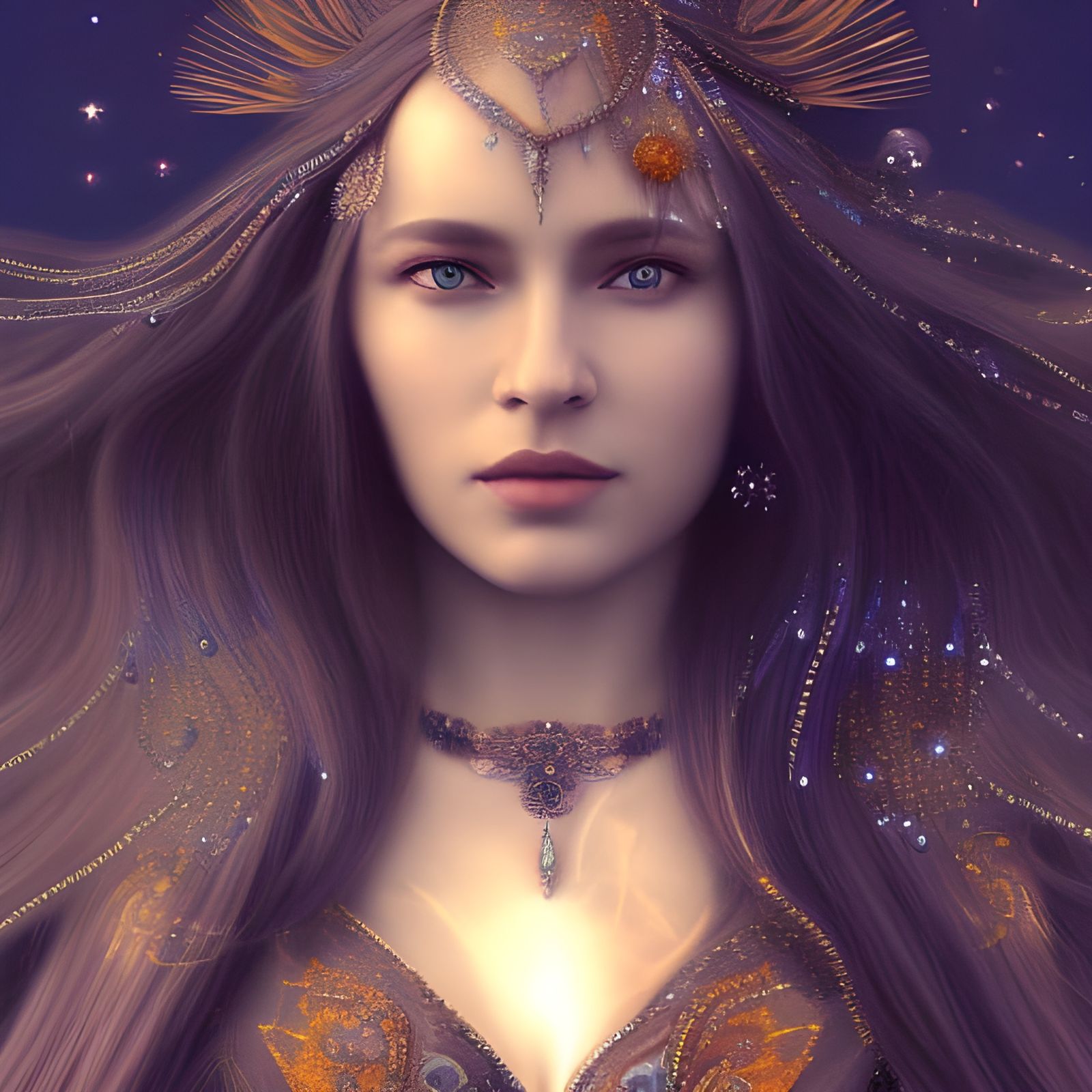 Celestial Woman: Detailed Matte Painting