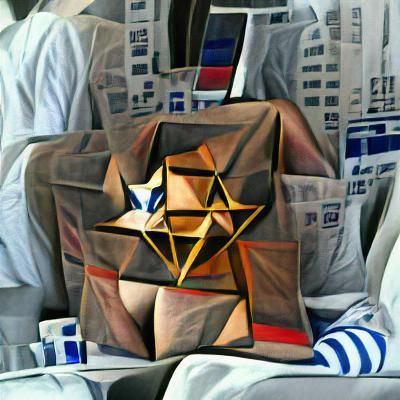 Abstract Star of David in Cubist Style