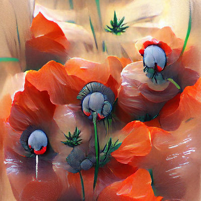 Field of Red Poppy Flowers in Bloom