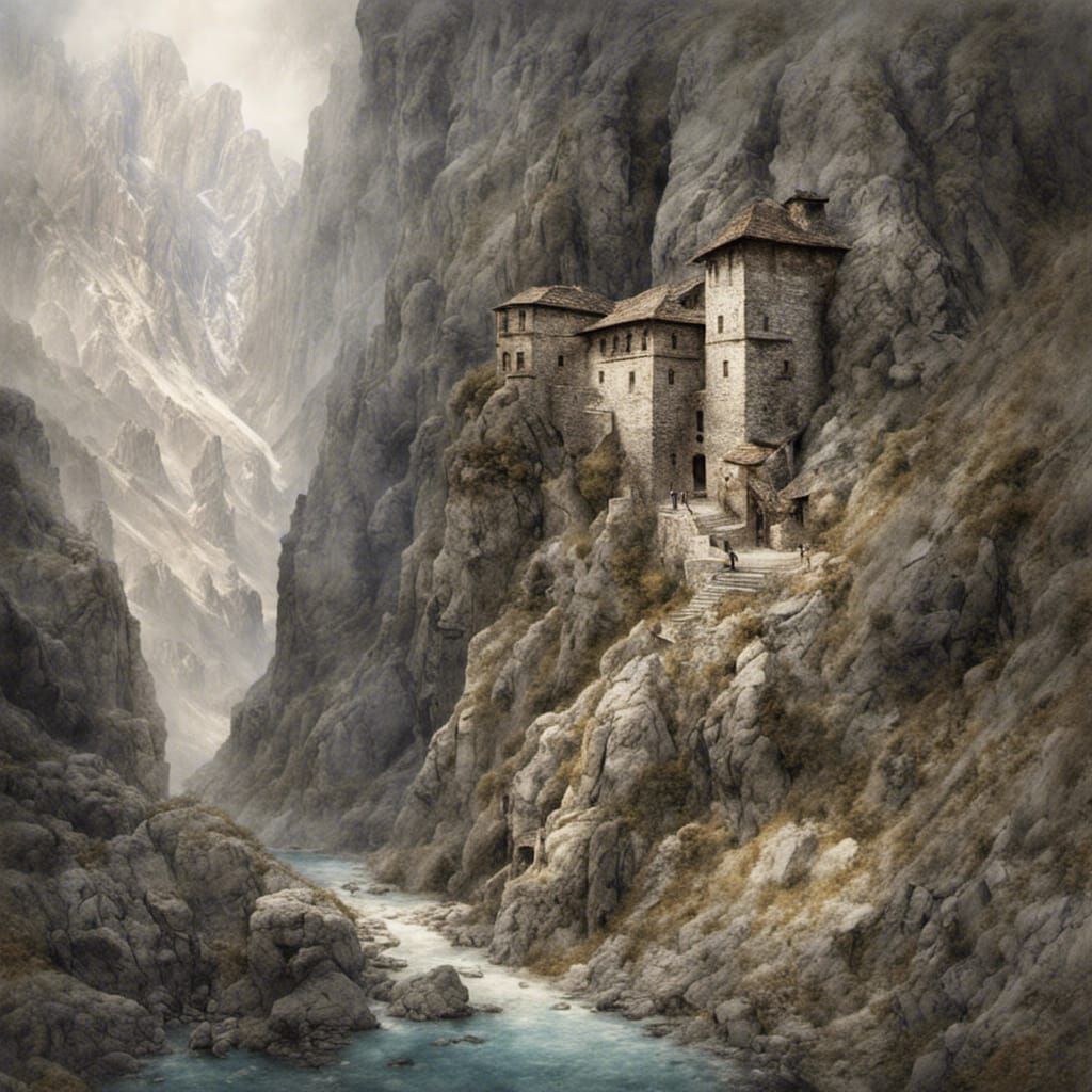 Ancient Prison in the Dolomites, Detailed Art