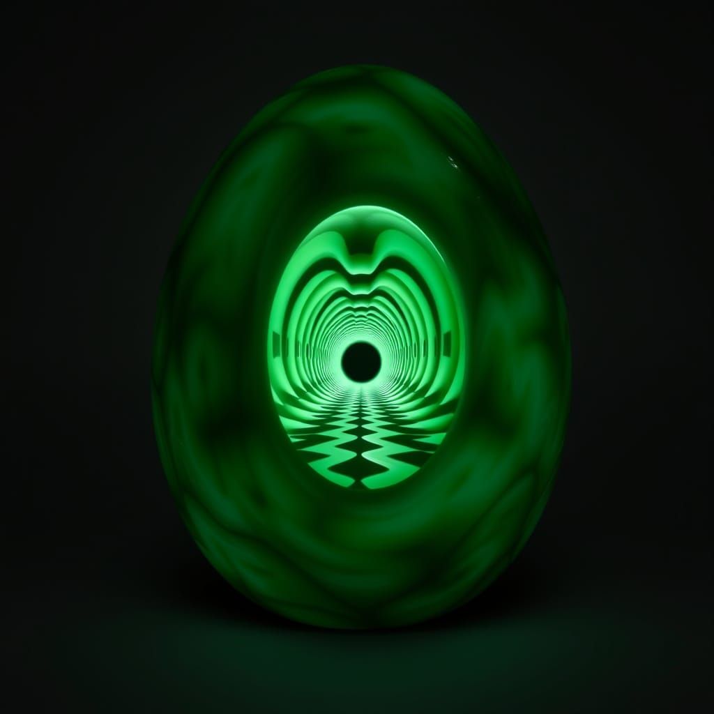 Obsidian Sculpture in Surreal Minimalist Form