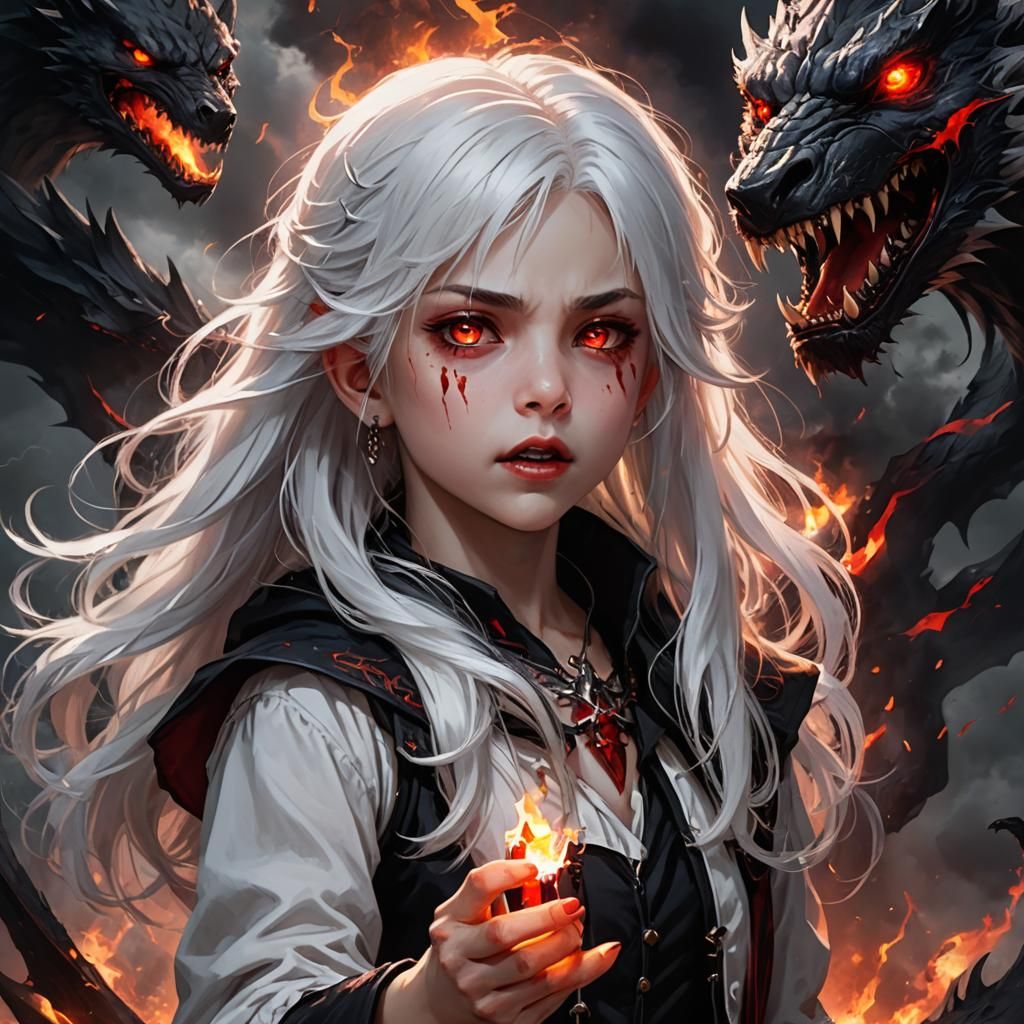 Vampire Girl Conjures Storm with Lighter