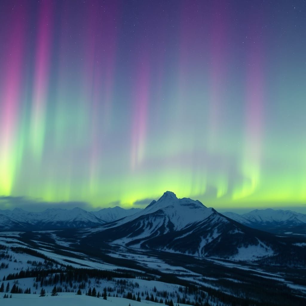 Antarctic Aurora Borealis Landscape