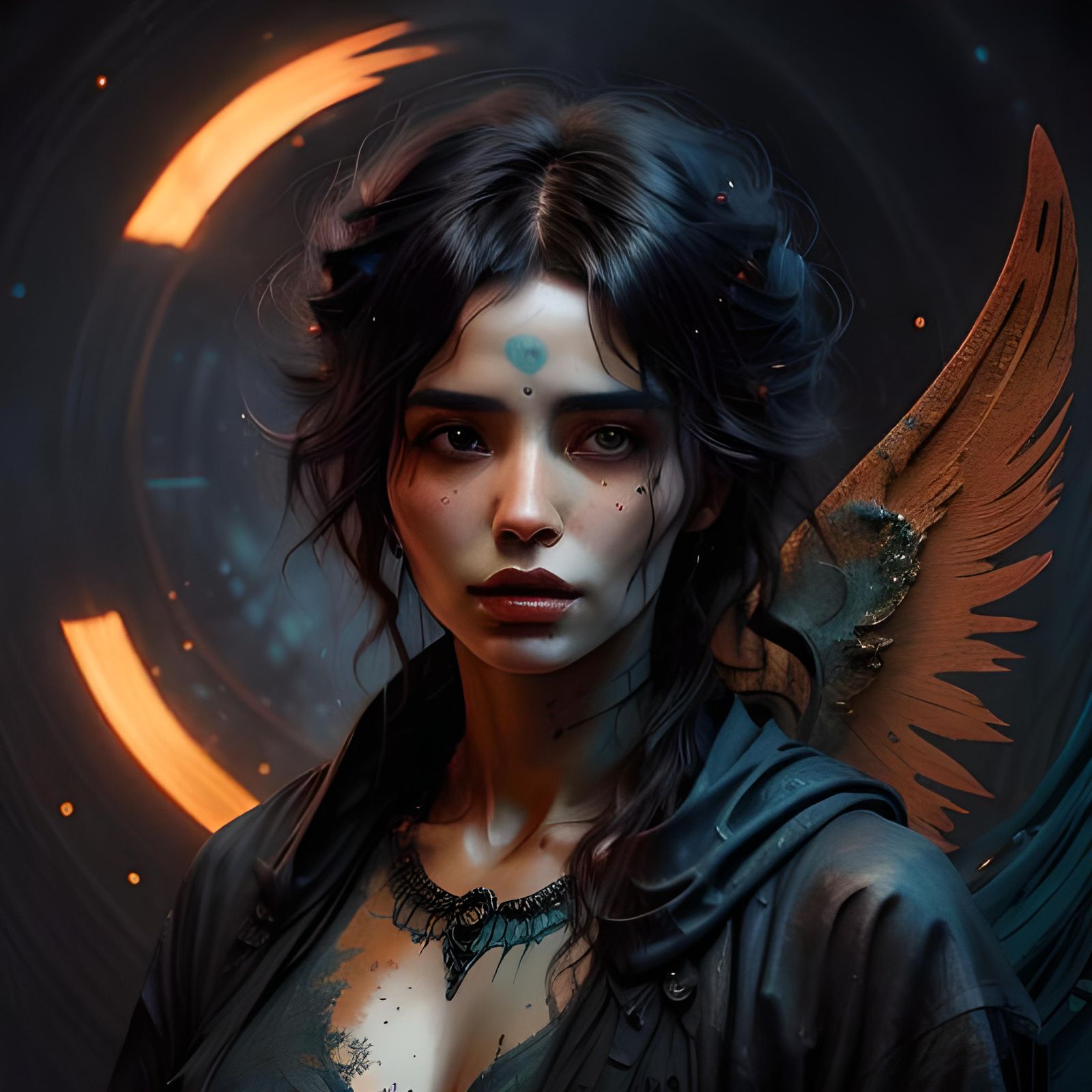 Vibrant Angel in Ethereal Matte Painting