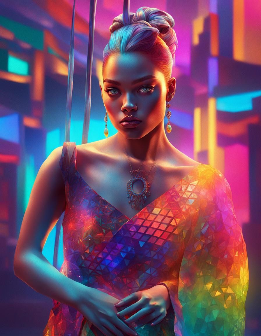 Girl in Heels: Vibrant Concept Art Portrait