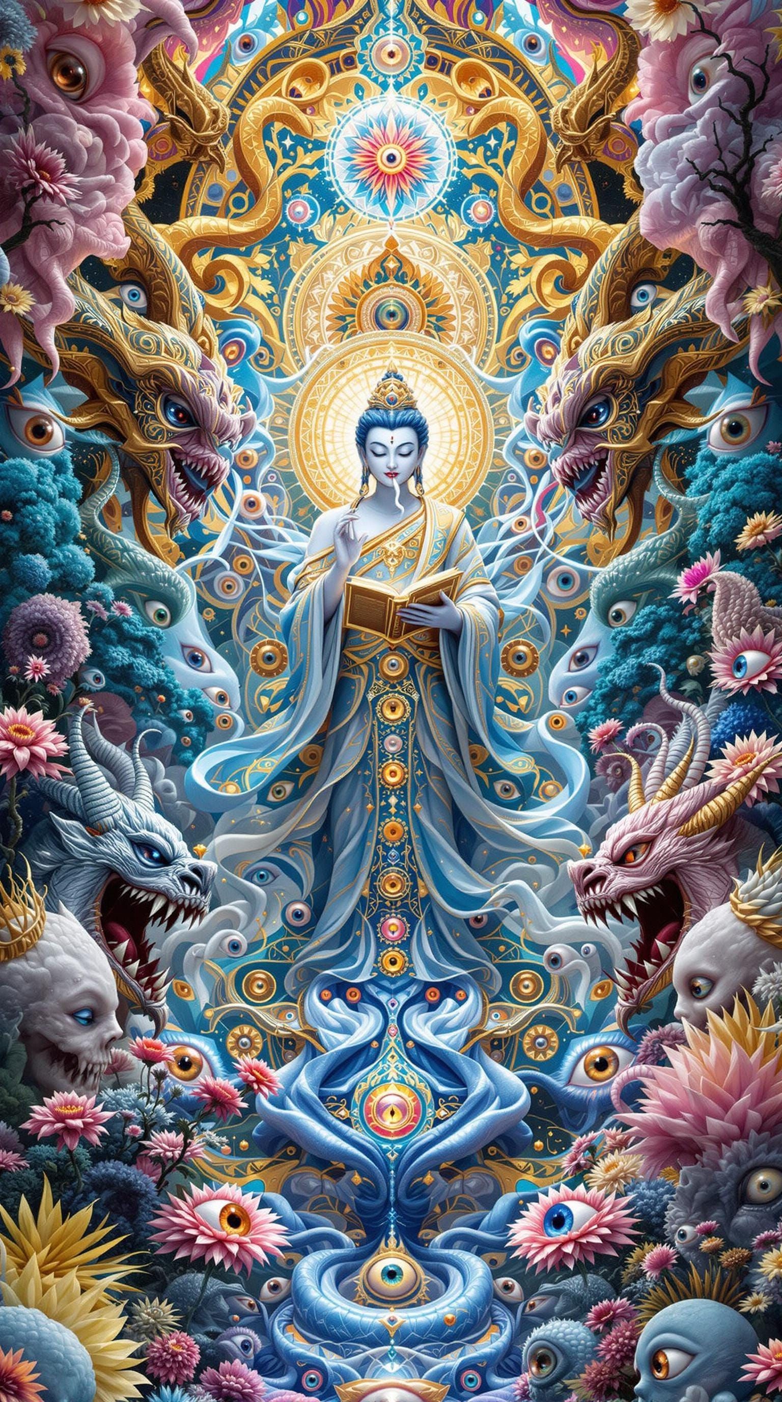 Bodhisattva in Surreal Datura Garden