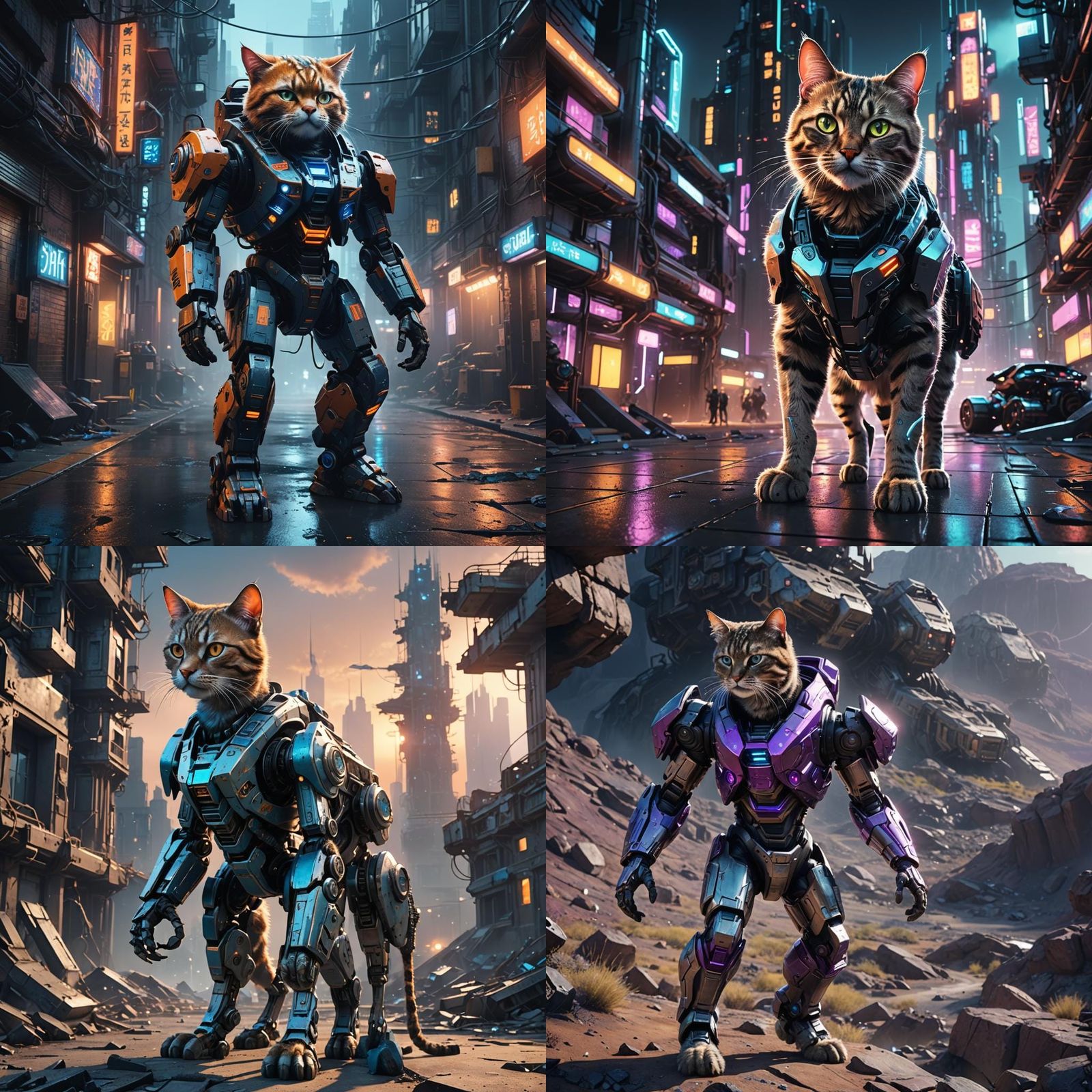 Cat in Mech Suit: Sci-Fi 3D Render