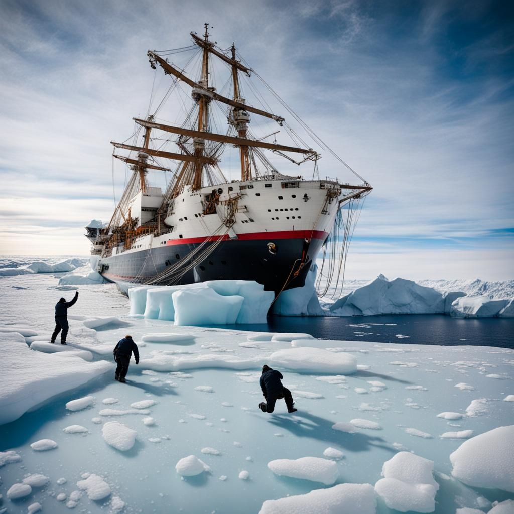 Endeavor Ship Frozen in Antarctica
