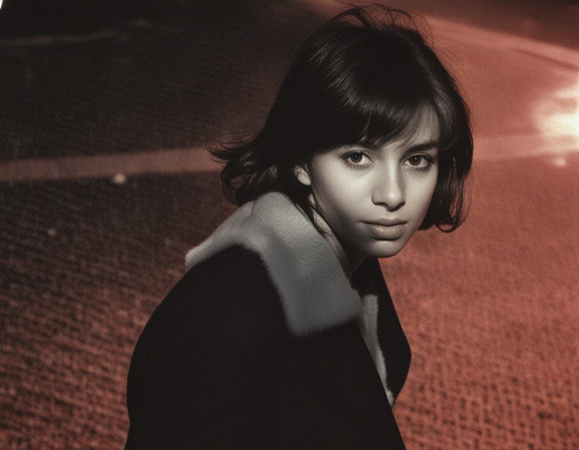 Street Photography with Halftone Texture and Grid Overlay