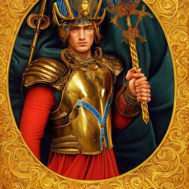 Irish Sea God in Opulent Art Nouveau Style