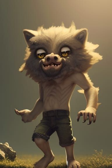 Funny Miniature Wolf Man and Frankenstein on ArtStation