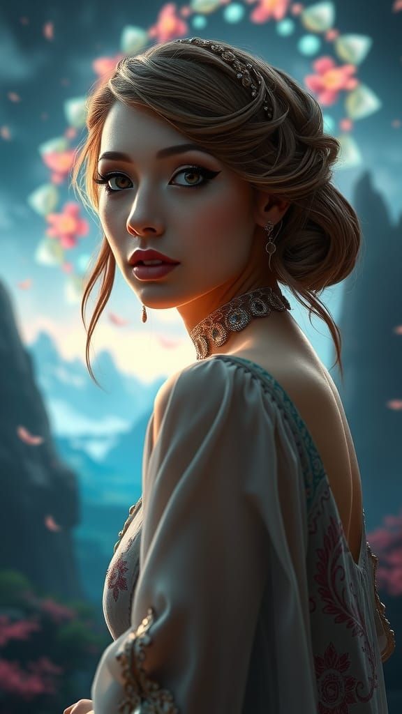 Mystical Woman Portrait in Fantasy Art Style