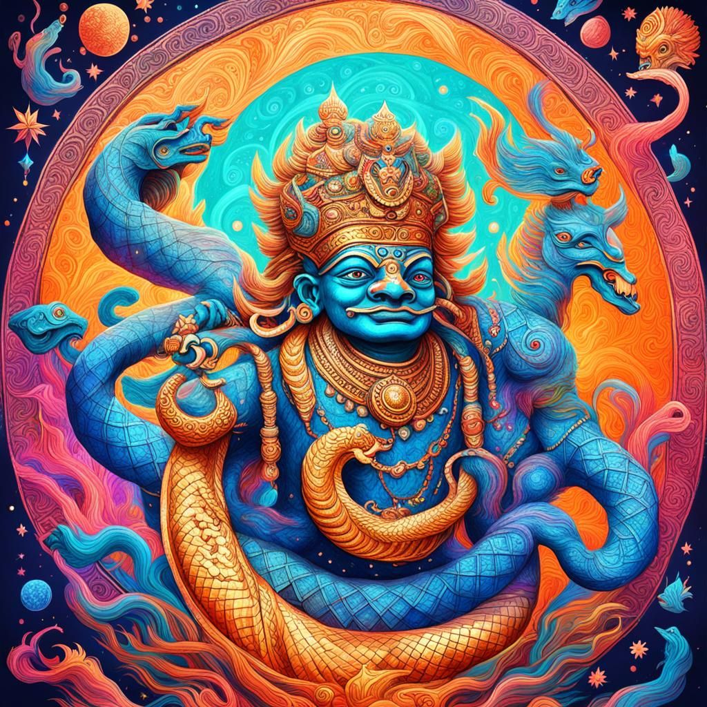 Ketu: Headless Hindu God in Astral Illustration
