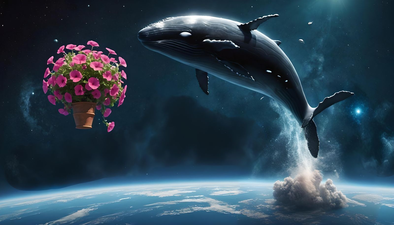 Photorealistic Space Scene with Dramatic Lighting