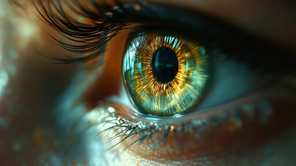 Macro Iris Reflection with Shimmering Details