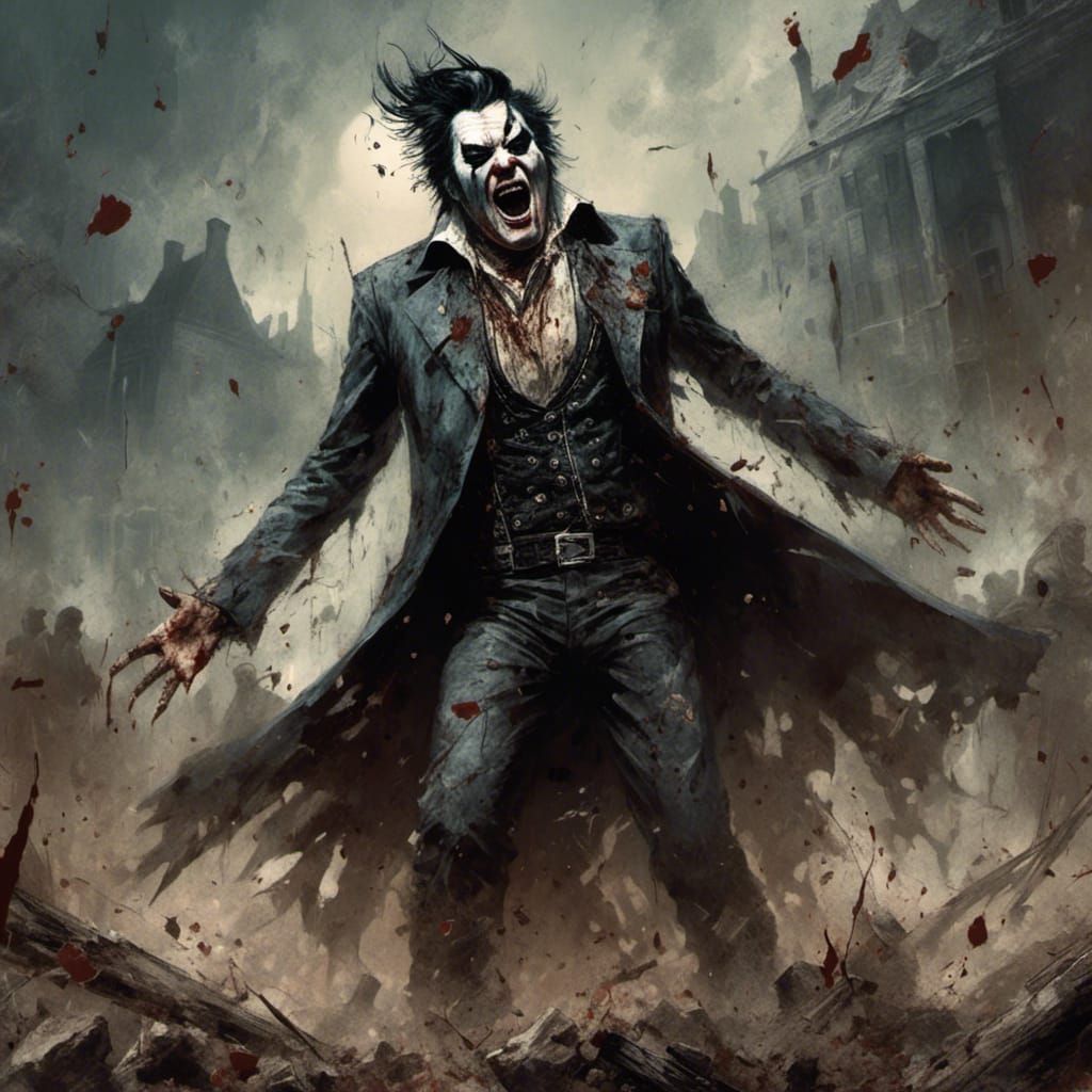 Corpsepaint Elvis Yelling, Comic Book Art