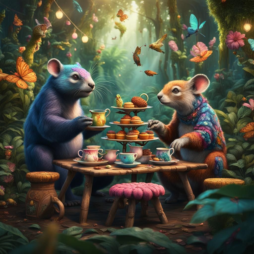 Jungle Tea Party: A Matte Painting