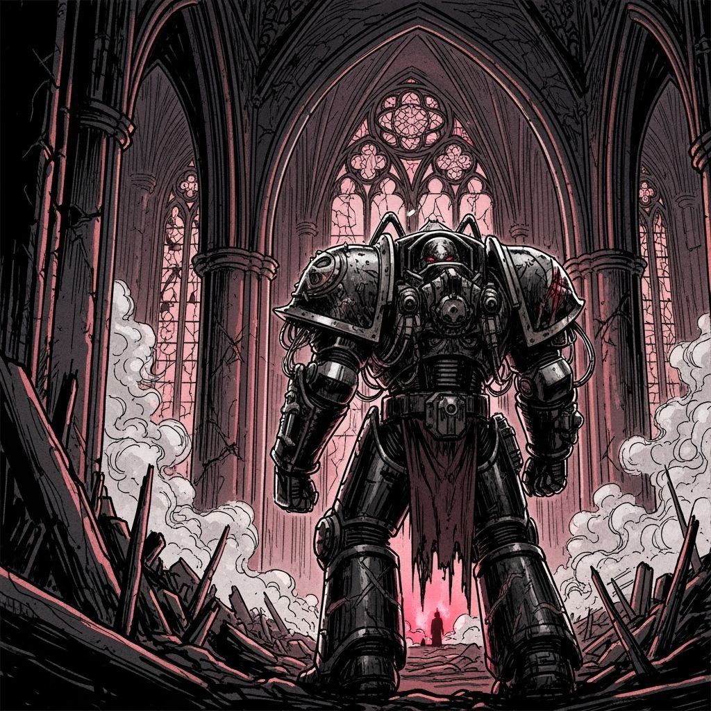 Grimdark Illustration in Sumi-e Style