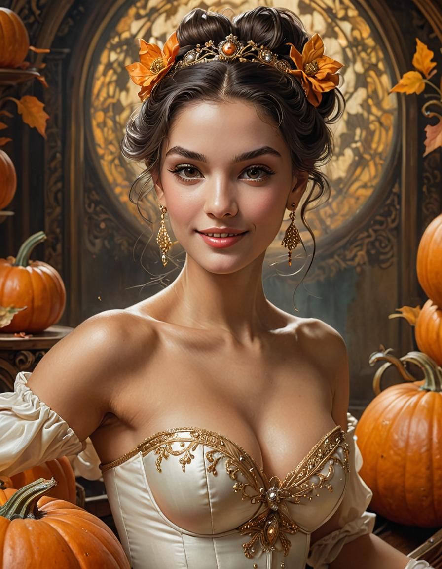 Glamorous Ballerina Portrait in Art Deco Style