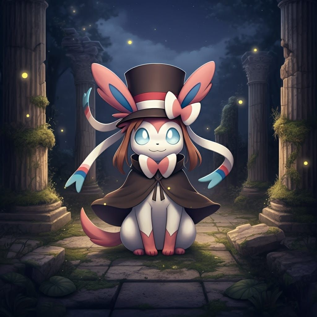 Sylveon Cosplays as Hat Kid in Abandoned Roman Temple