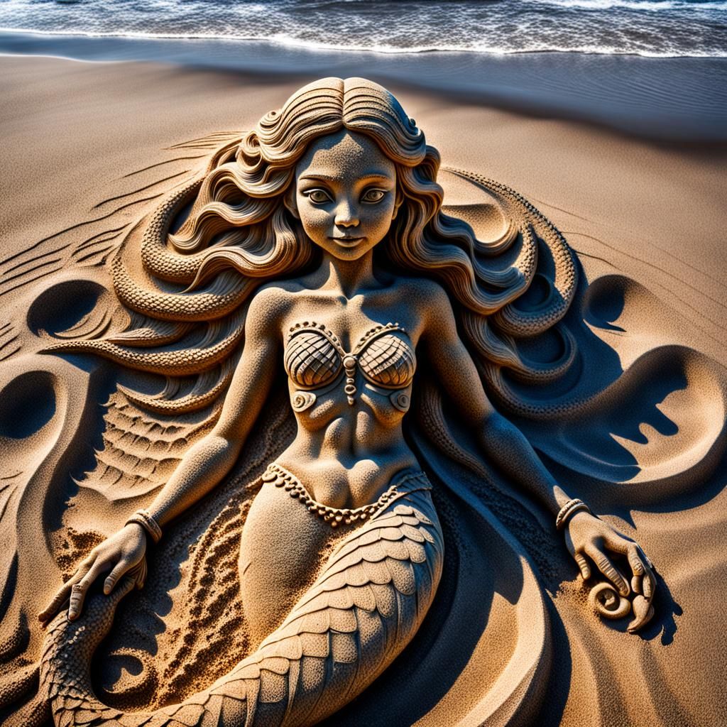 A sand mermaid