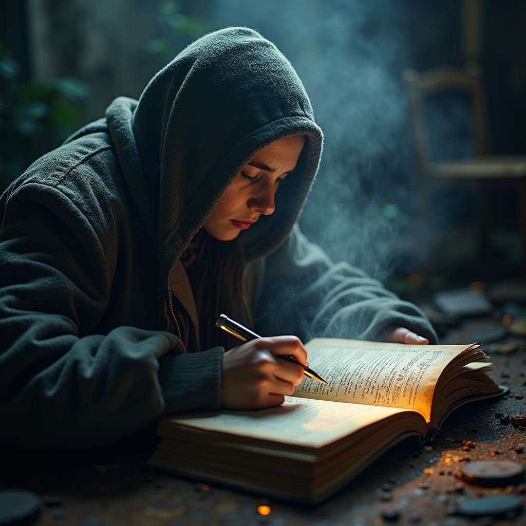 Intricate Magical Learning Scene in Hyperrealistic Style