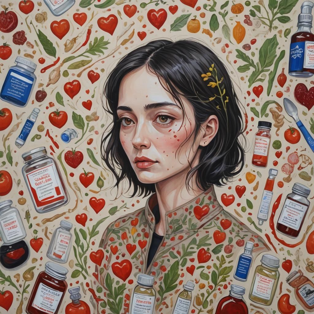 Gouache Painting: Love as a Disease Metaphor