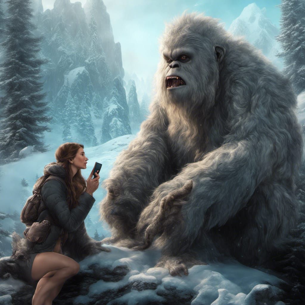 Selfie with a Yeti: Hyperrealistic Digital Art