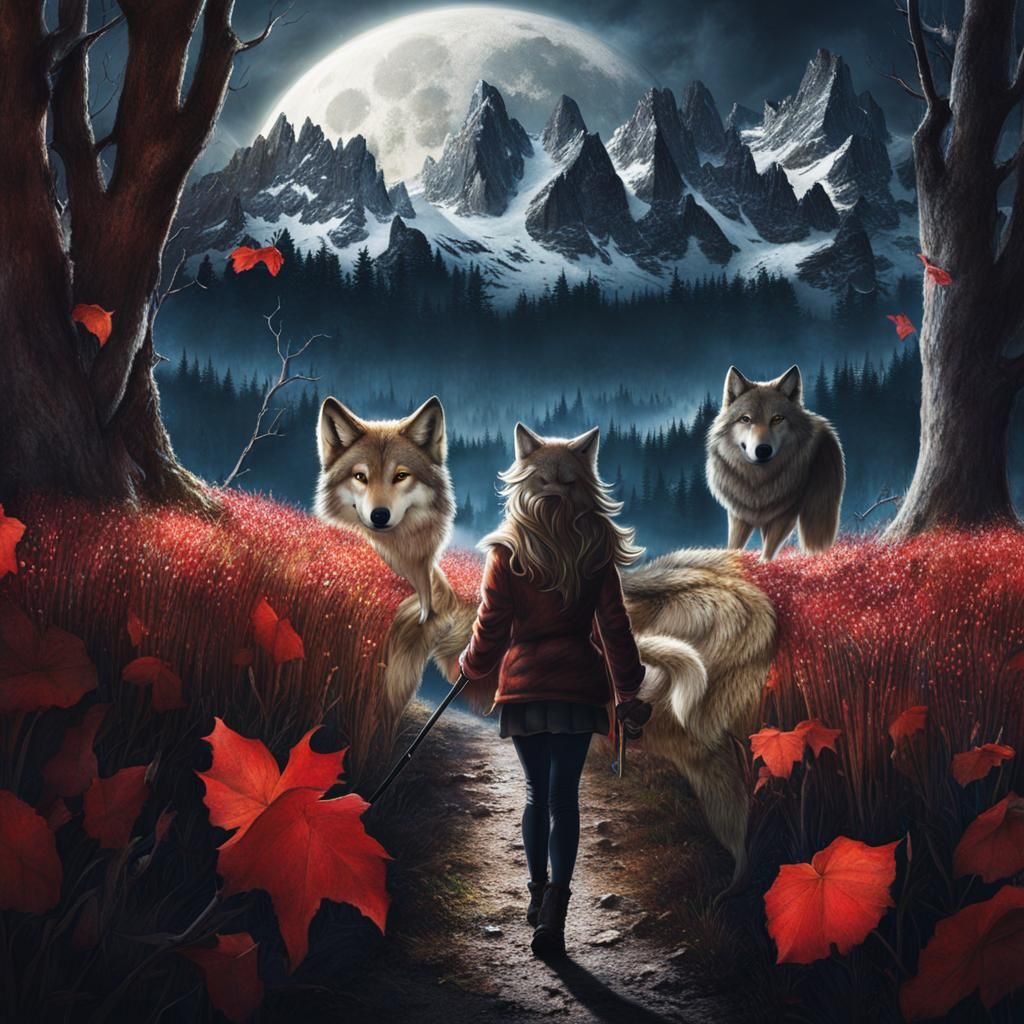 Evocative Portrait of a Wolf Girl