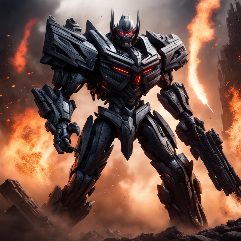 Megatron in Black: Detailed Matte Painting