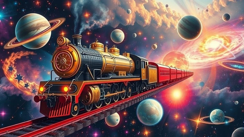 Cosmic Steam Train Hurtles Through Galaxy