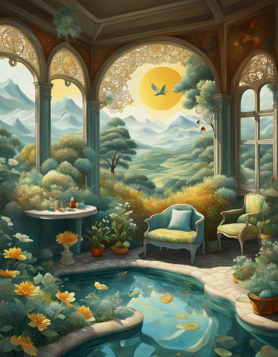 Ethereal Landscape in Storybook Illustration Style
