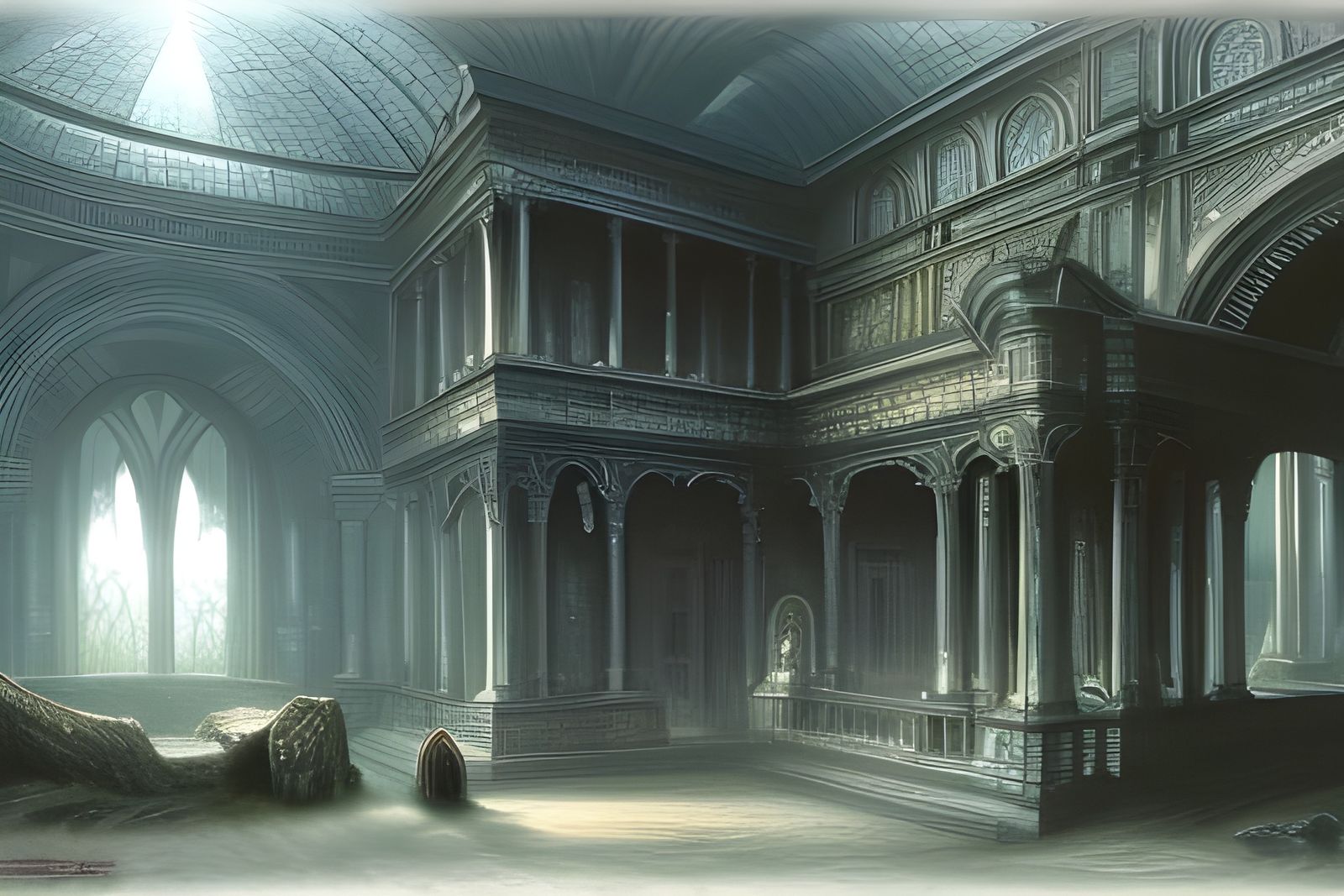 Grand Gothic Mansion Concept Art in 8K 3D