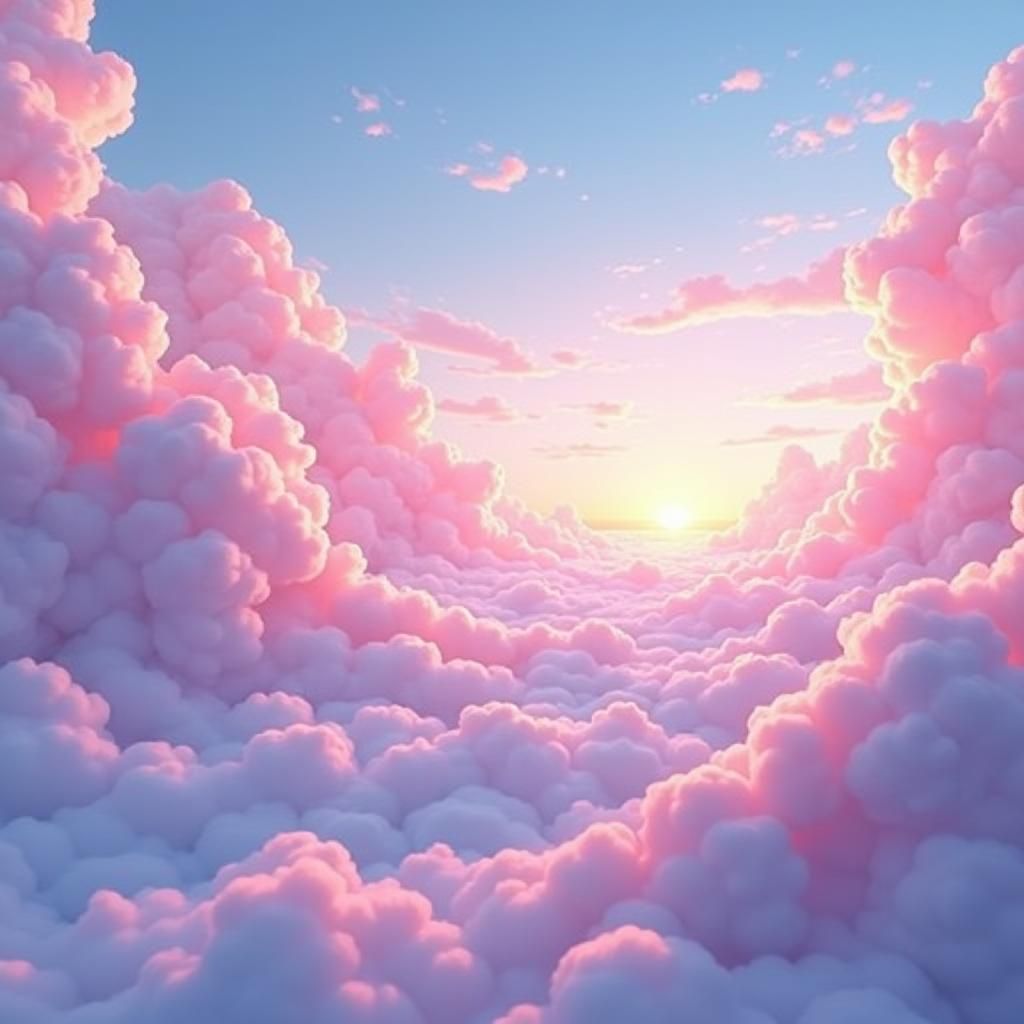 Pastel Sunset Landscape with Wispy Clouds