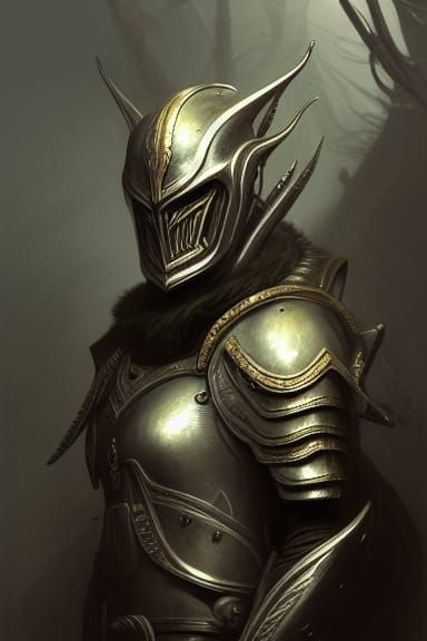 Elf Warrior in Ornate Black Armor