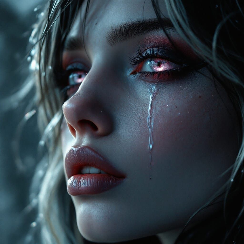 Gothic Angel Marble Sculpture in Michelangelo Style