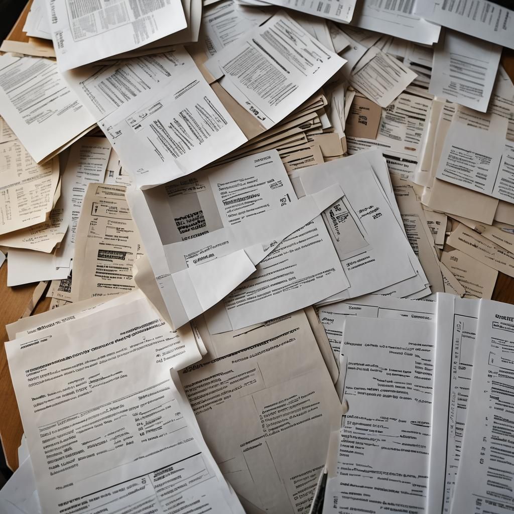 Desk Overflowing with Papers in Professional Photo