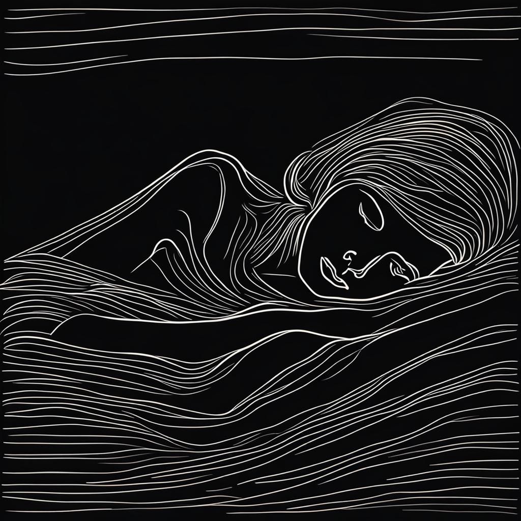 Minimalist Silhouette: Sleeping Woman in Picasso Style