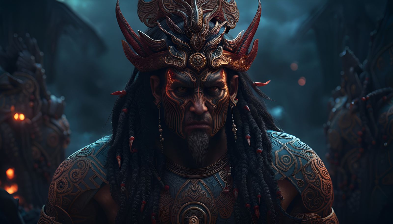 Māori Evil God Whiro: Matte Painting Concept Art