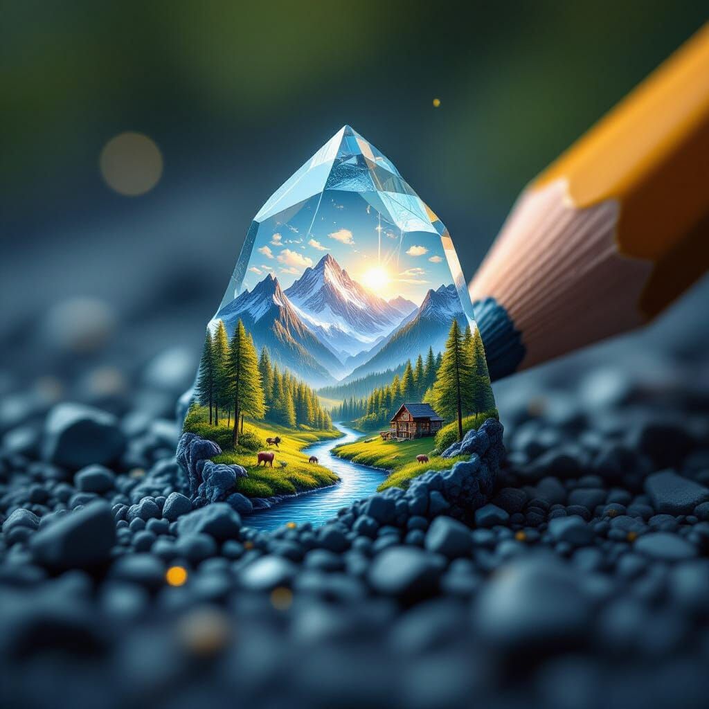 Microscopic World Inside Pencil Graphite