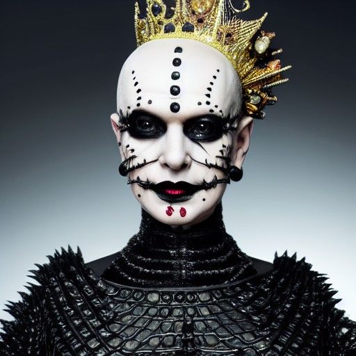 Queen Elizabeth as Cenobite in Art Nouveau Style