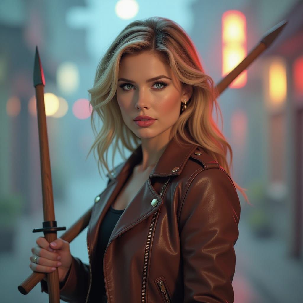 Buffy Summers Hyperrealistic Portrait with Cinematic Lightin...